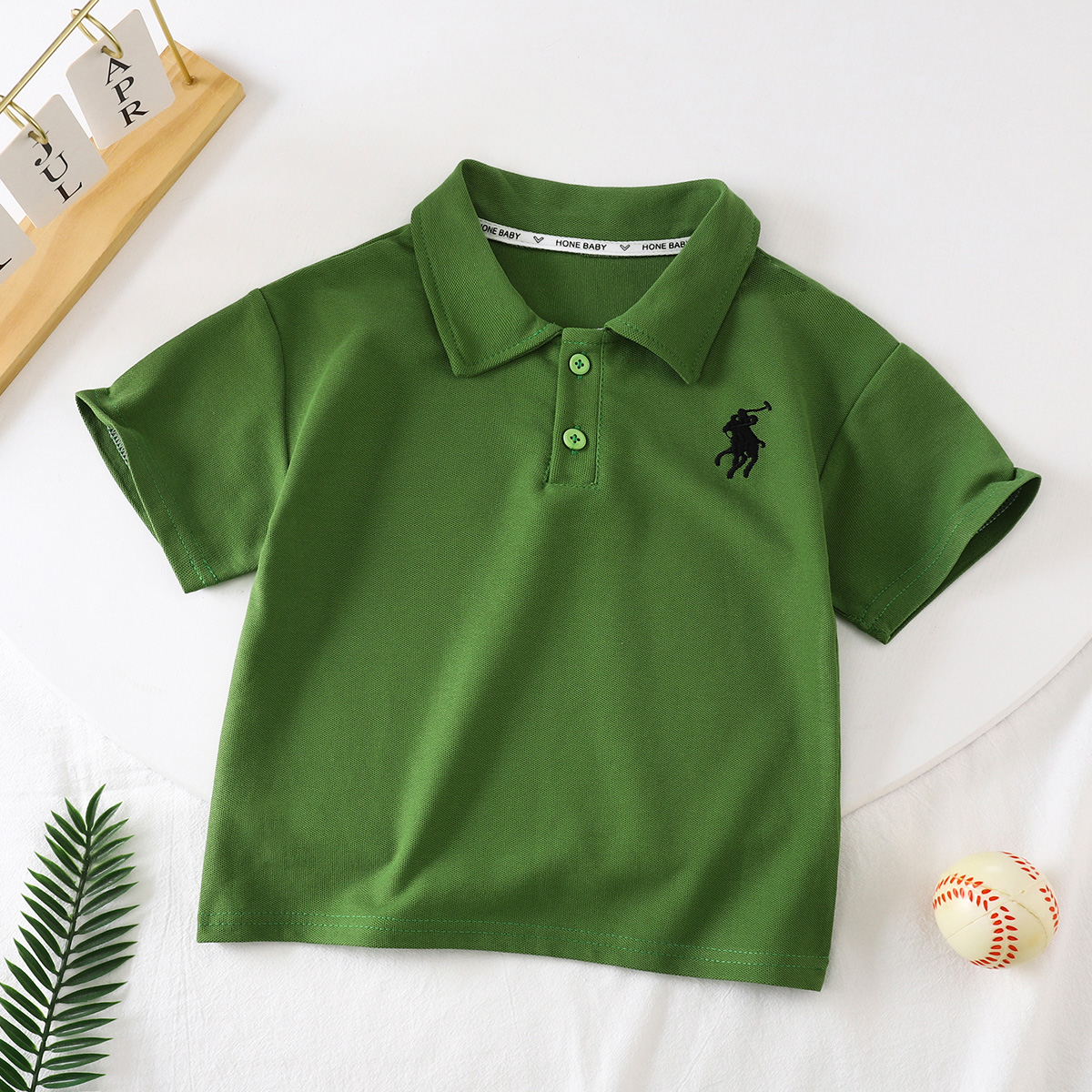 刺绣百搭夏季中性卡通动漫短袖吸汗T恤韩版翻领男童休闲polo时尚