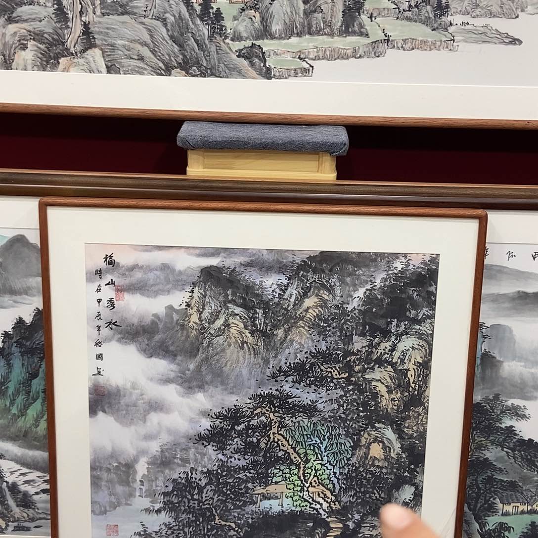 国画手绘作品带框包邮80成80