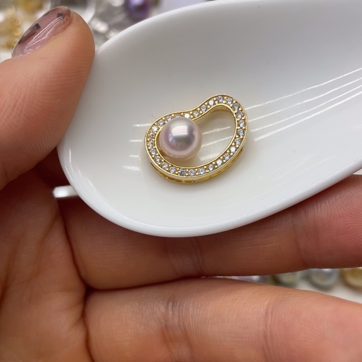 海水珍珠吊坠(不含链)银S925镶嵌