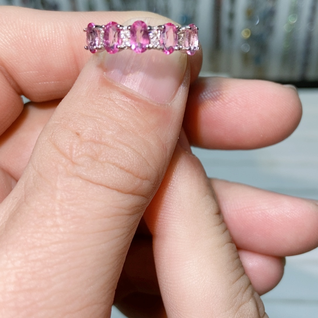 绿水晶戒指银S925镶嵌