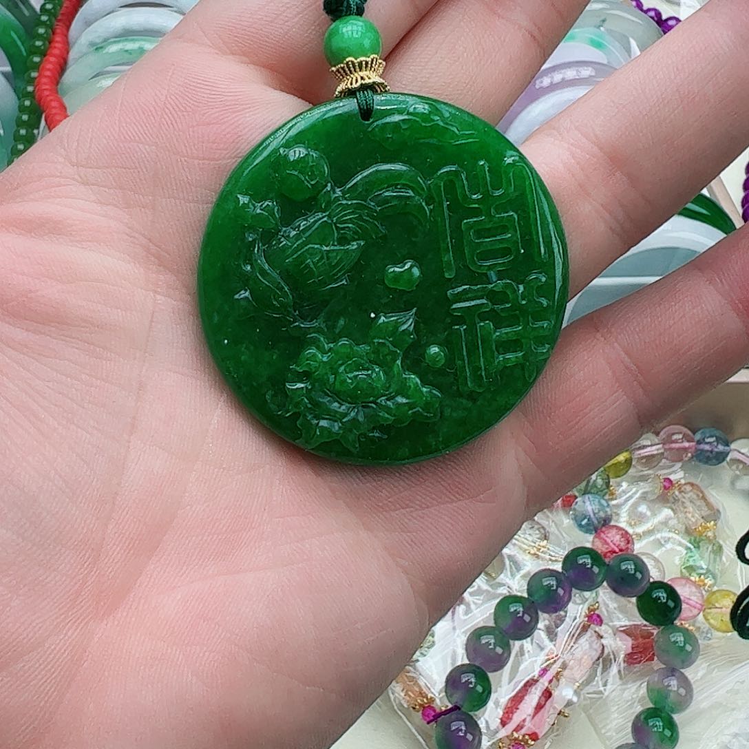 翡翠吊坠(赠链)银S925镶嵌