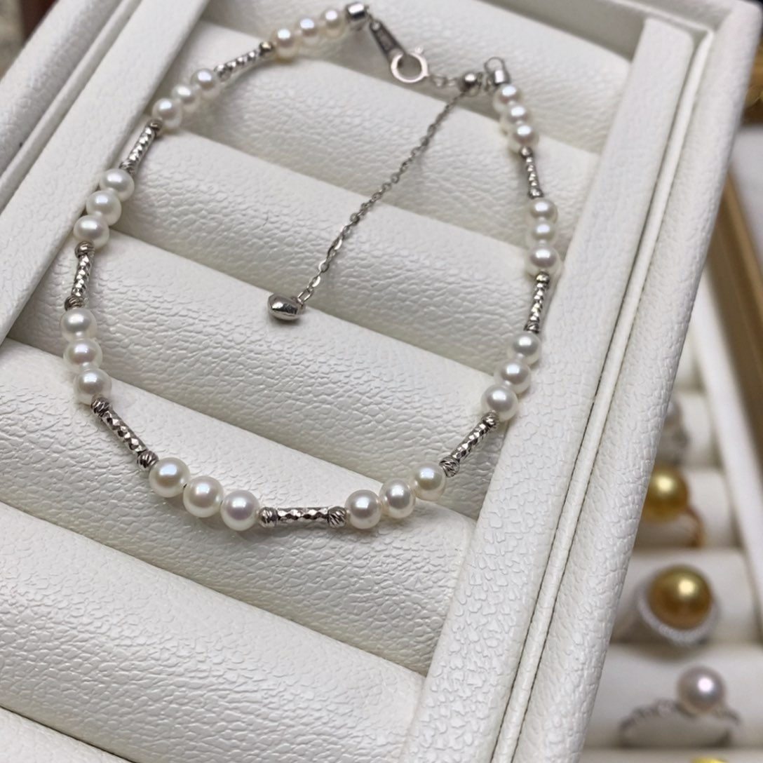 淡水珍珠手链银S925镶嵌