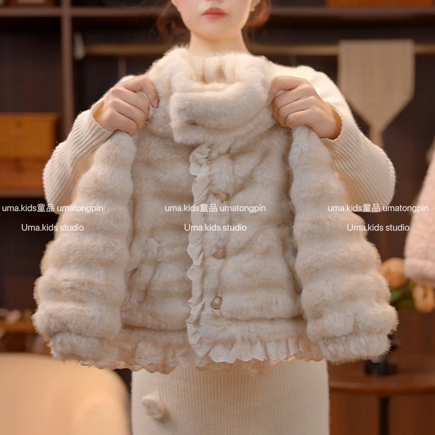 【直角款】冬季拜年服休闲风加绒加厚款外套韩版女女童普通外套百搭