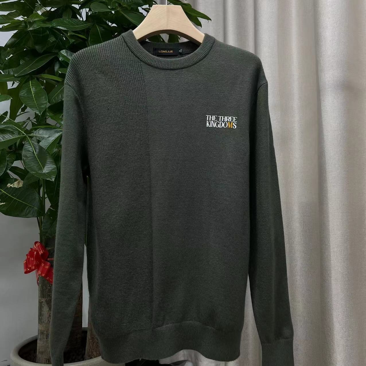 【龙爵】正品售卖休闲百搭圆领针织毛衣1071