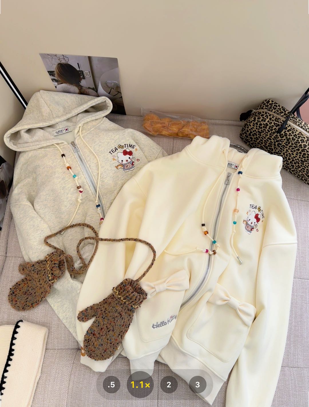 0229【冬季新款】烘焙kitty卡通韩系连帽外套（6077）