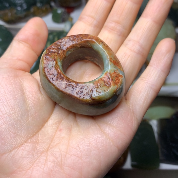 岫岩河磨玉（透闪石质玉）手把未镶嵌