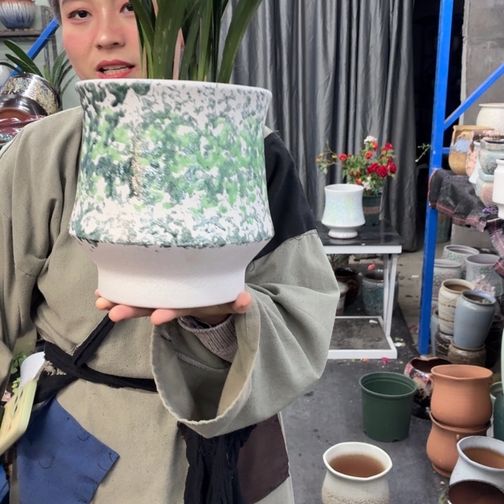 19×21-粗陶花盆有孔-买买买