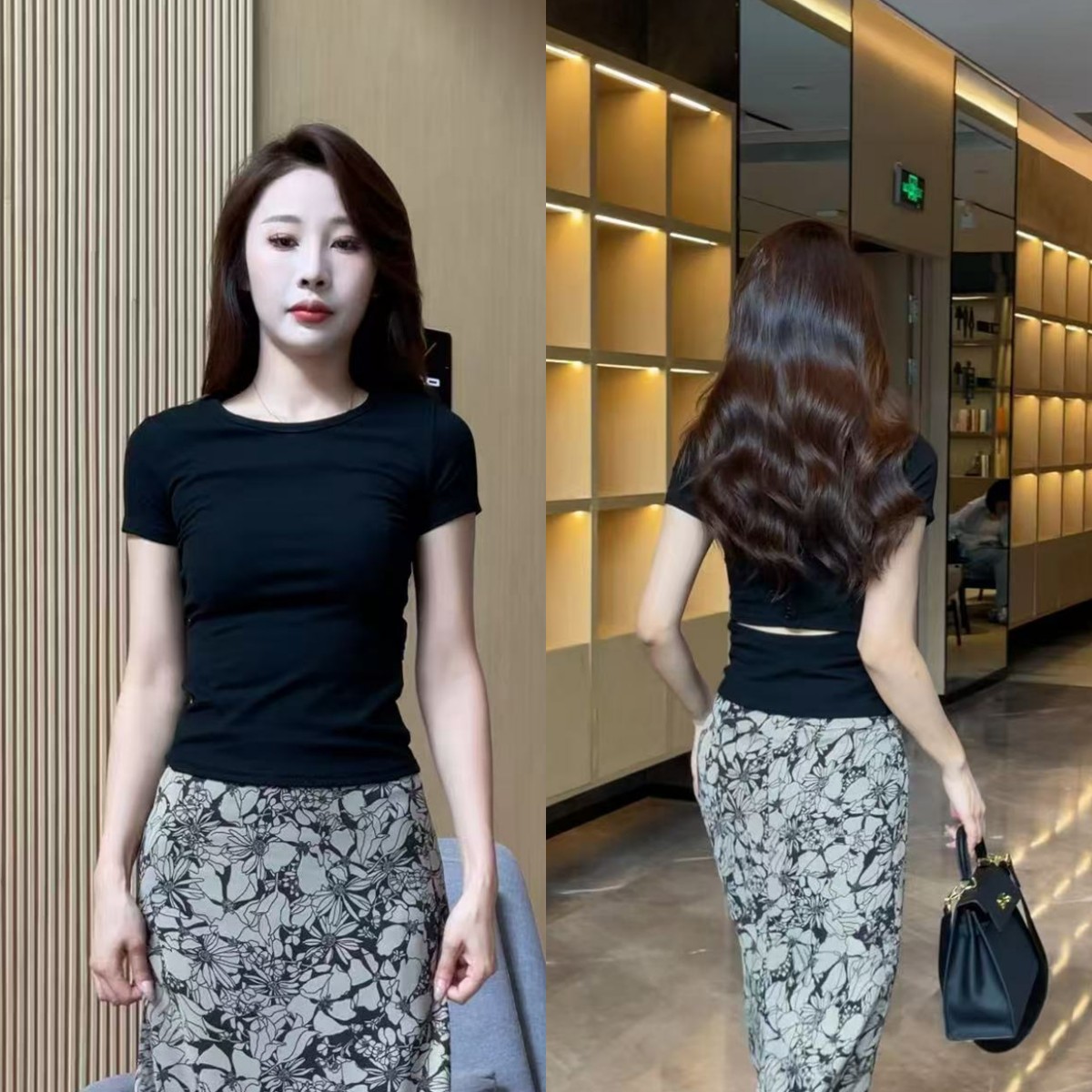 【梦婷家】夏季圆领小心机辣妹风后背镂空显瘦设计感上衣-25684