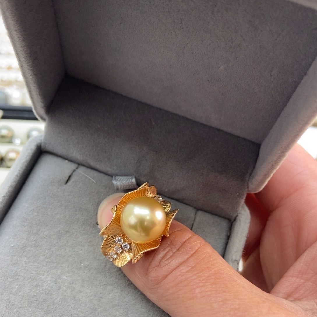 海水珍珠戒指银S925镶嵌