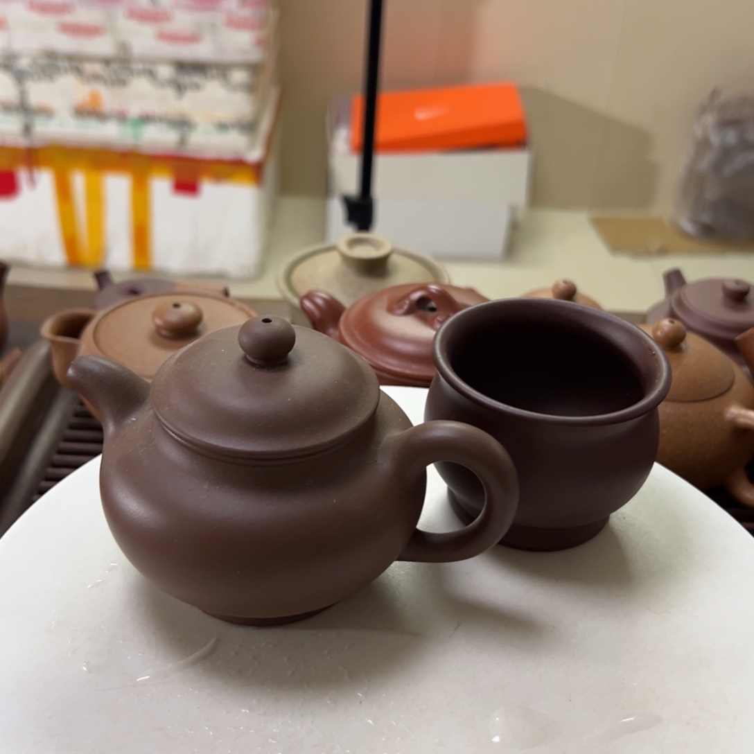 紫砂茶壶老紫泥掇只180