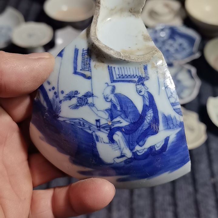 瓷片青花影青杯垫标夲