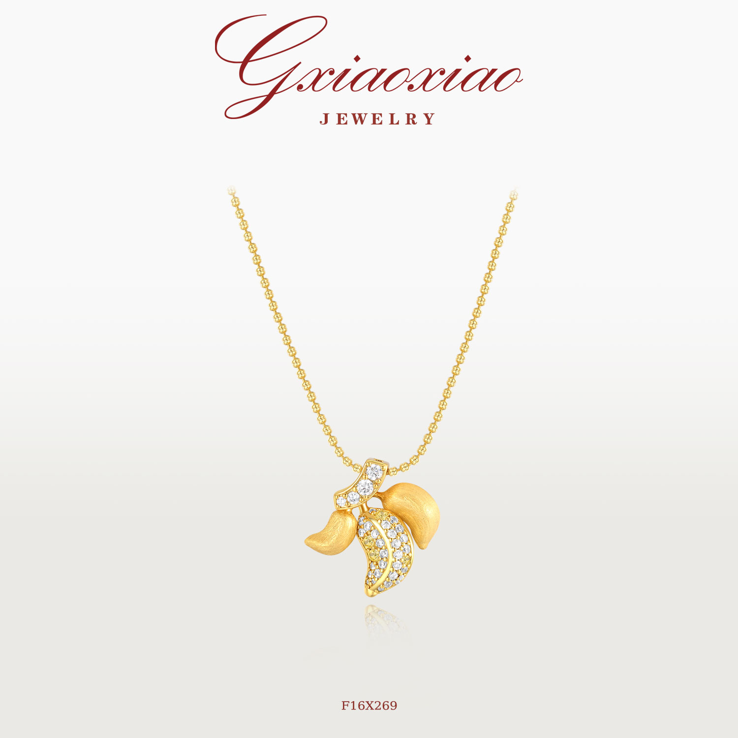 G XIAOXIAO 镀K金 时尚气质高级感小众百搭拉丝香蕉项链 F16X269