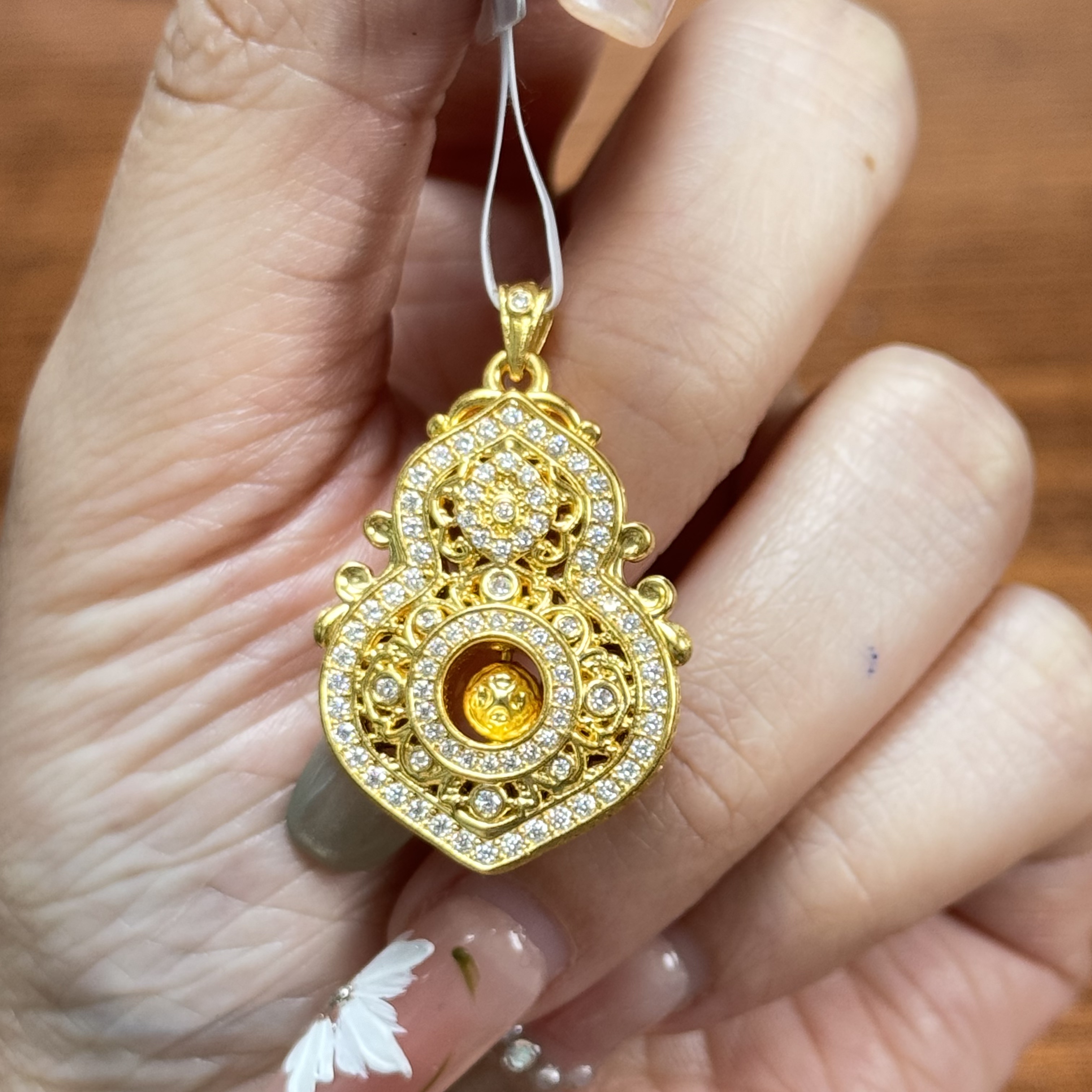 甸甸②Y【小四美葫芦点钻吊坠】足金999精工5D（附加328）