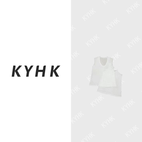 KYHKKYHK两件套纯色罩衫吊带无袖上衣240322
