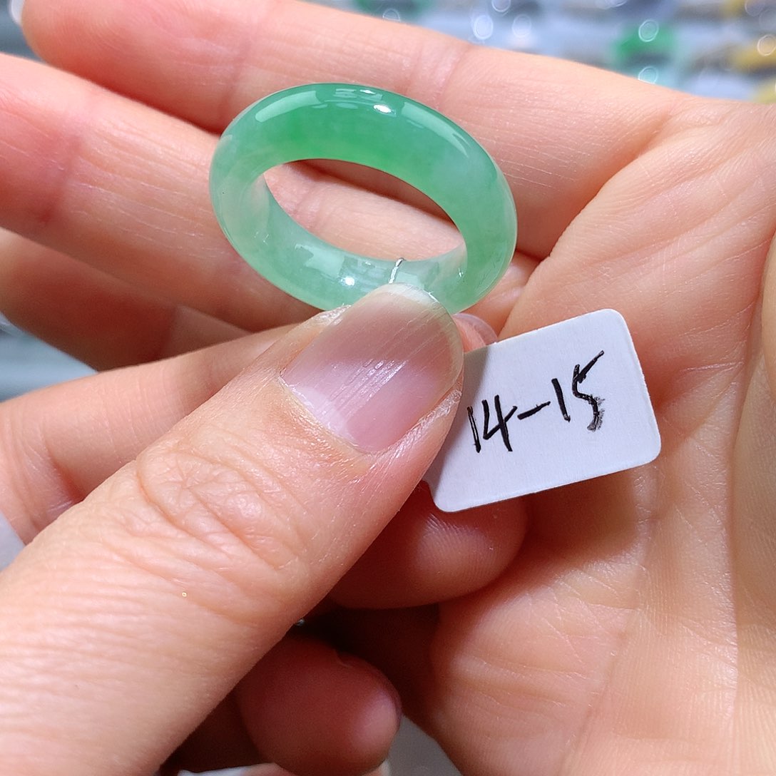 翡翠戒指未镶嵌钱**神14-15号