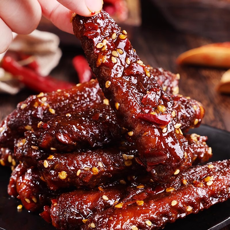 短保爆辣鸭翅中追剧解馋小零食麻辣卤味熟食下酒菜