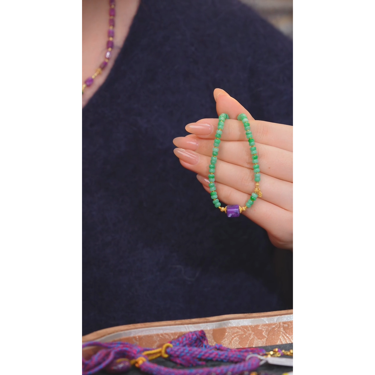 苏纪石（舒俱来）手链18K金镶嵌多样性发@@N6673