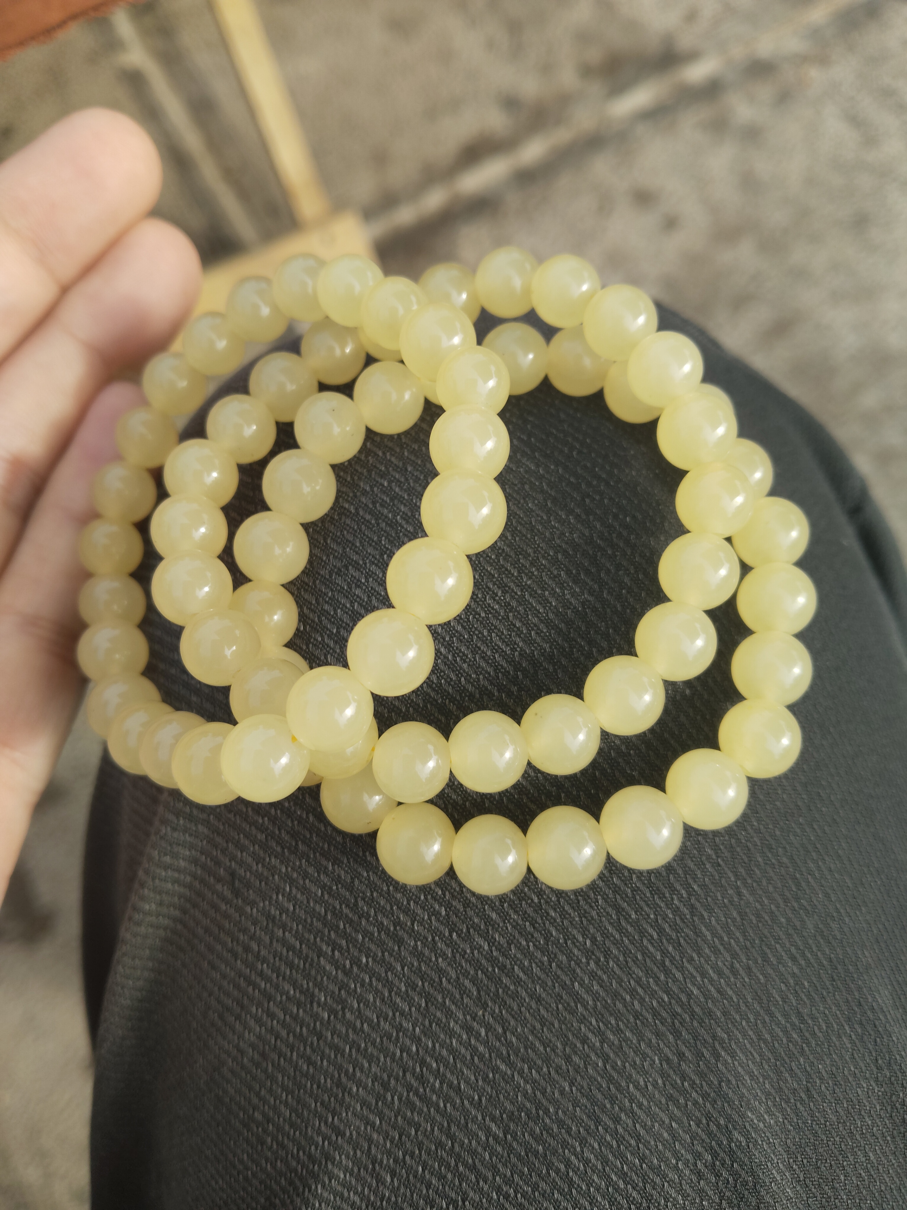 好品质 冰黄色手串卡8