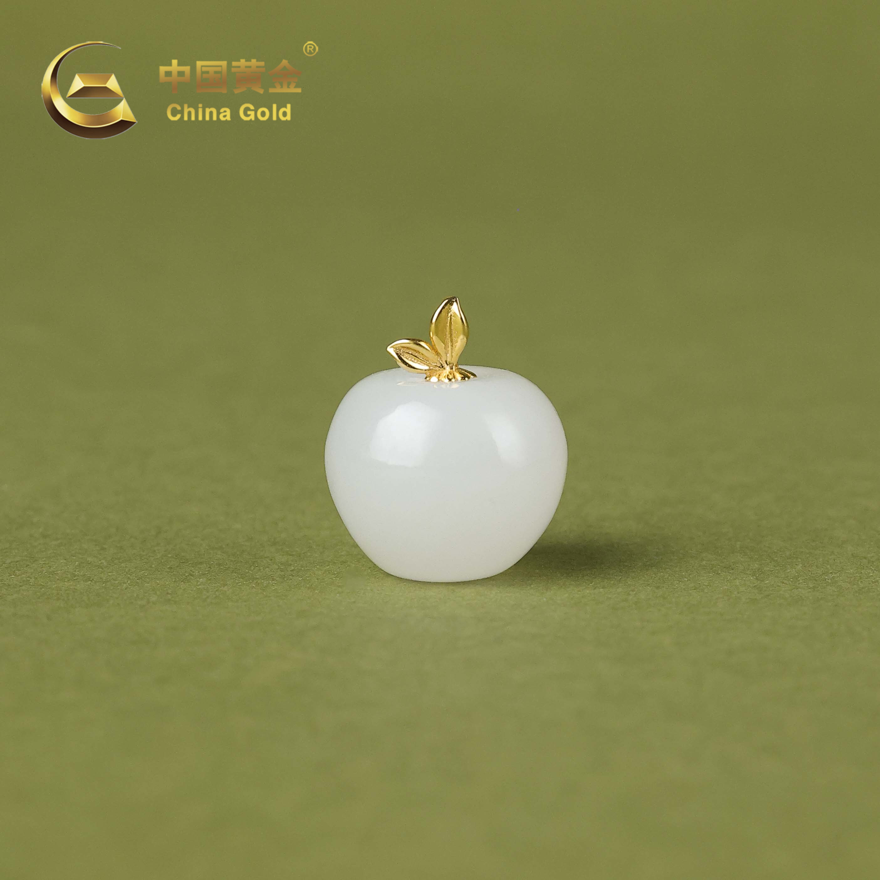 【中国黄金】顺遂 | 和田玉*吊坠*18k金镶嵌-D11894-臻