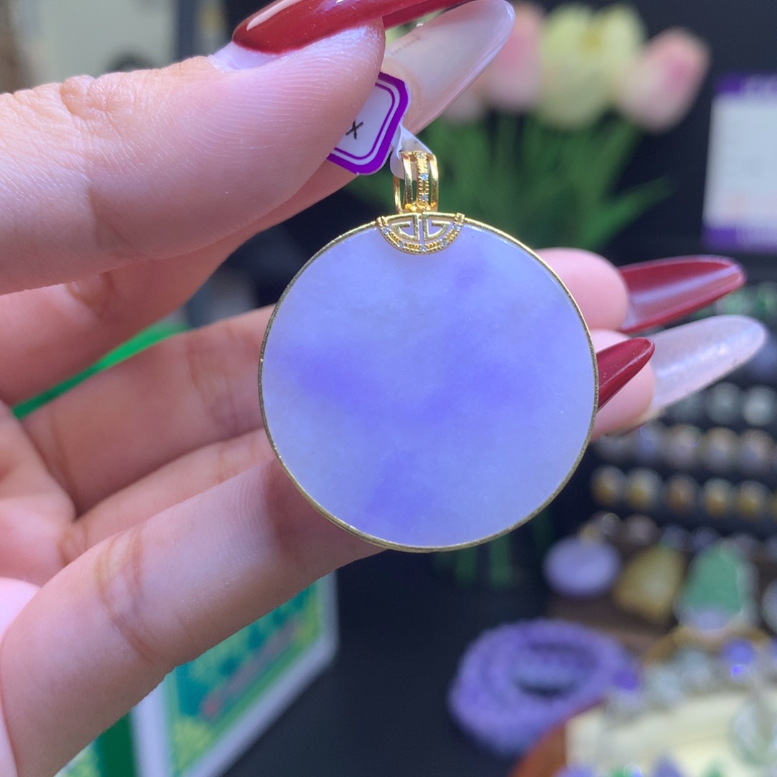 翡翠颈饰18K金镶嵌天然