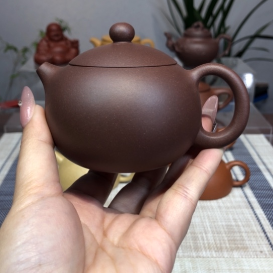 紫砂茶壶紫泥半手150cc
