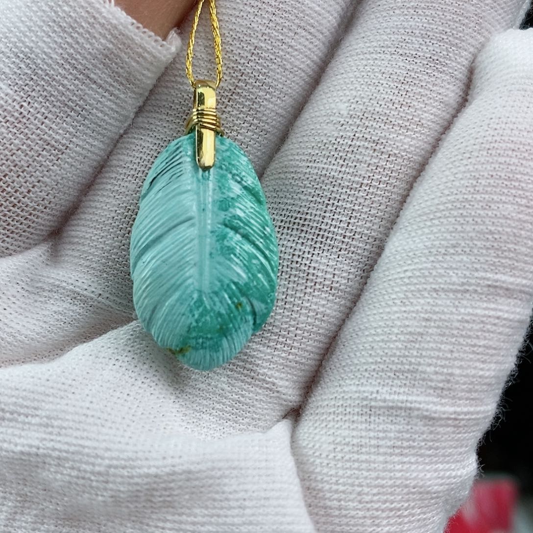 绿松石珠宝奇石银S925镀金镶嵌