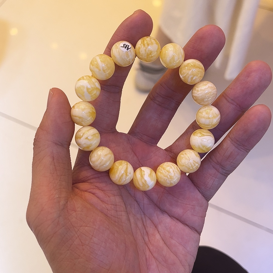 6***6手链蜜蜡未镶嵌虎皮手串13mm