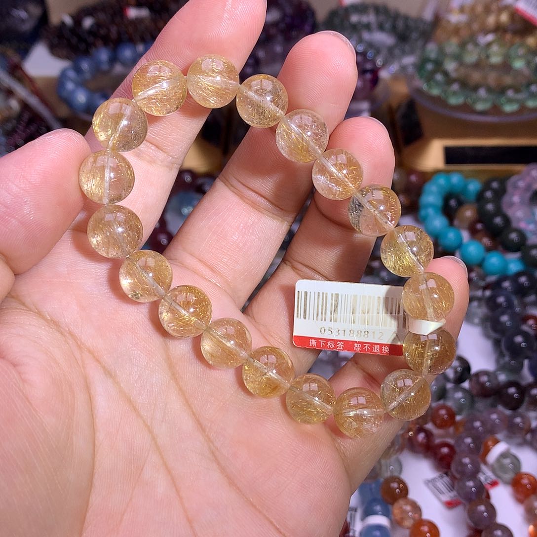 水晶手链未镶嵌10.8mm金发晶