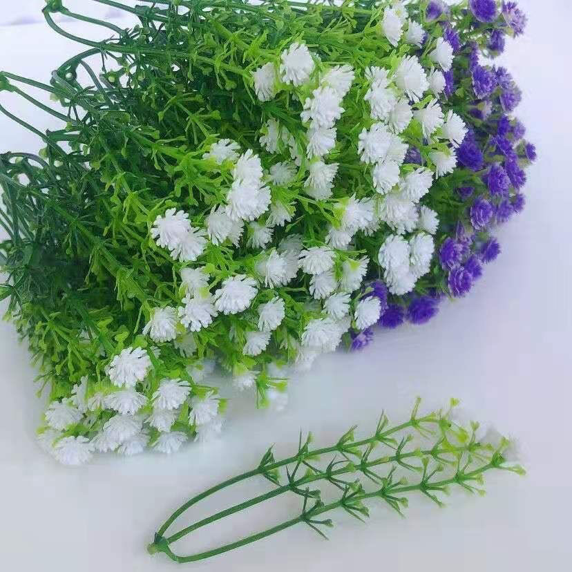 鲜花配饰配花草 花束装饰材料满天星点缀 diy手工编织塑料仿真草
