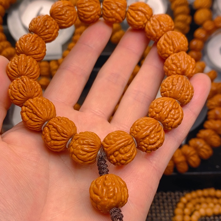 桃核手串龙纹荔枝纹1.7