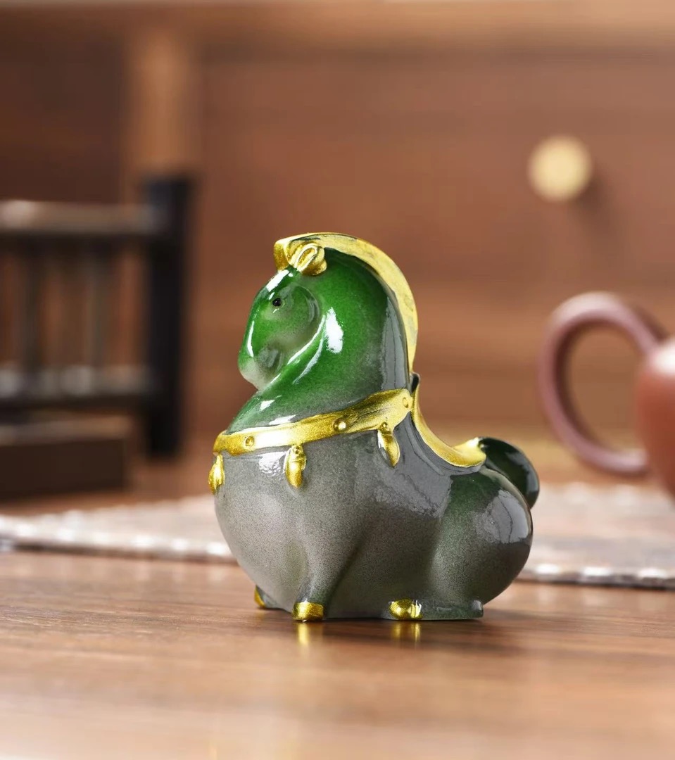 创意金马变色茶宠茶盘茶玩摆设茶具装饰-0047