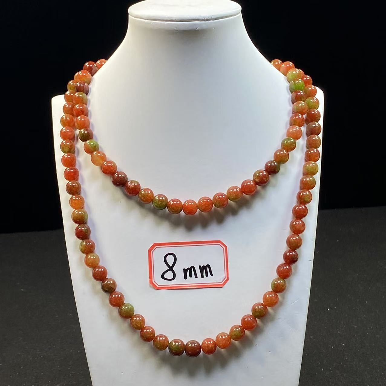橙绿油画108项链10mm发一条J32