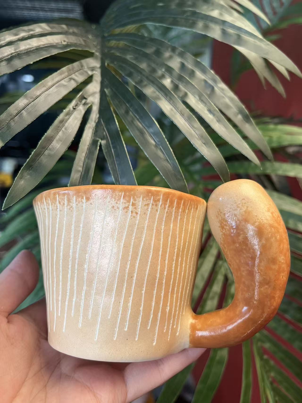 面包系列猫尾巴咖啡杯手工