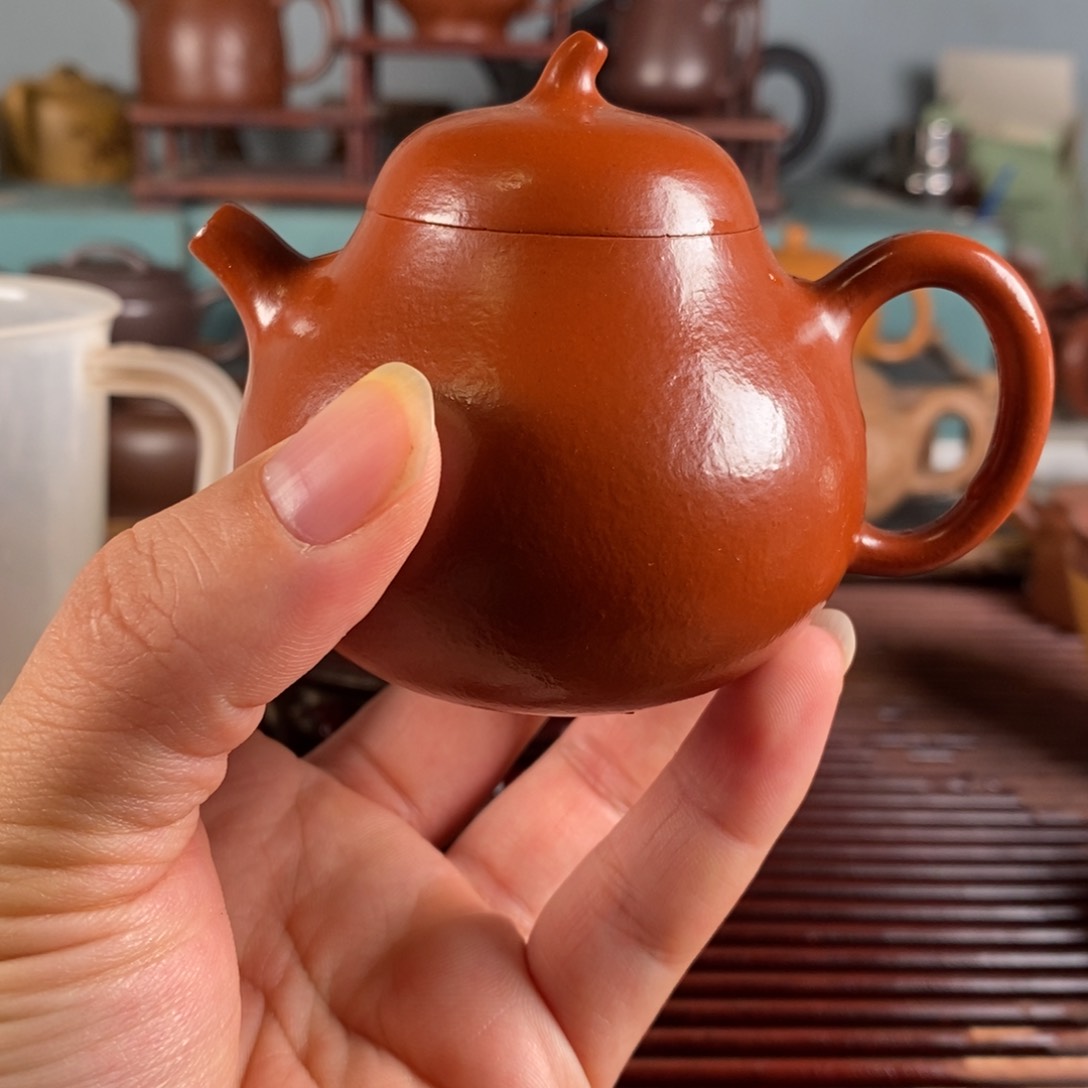 紫砂茶壶朱泥 茄瓜
