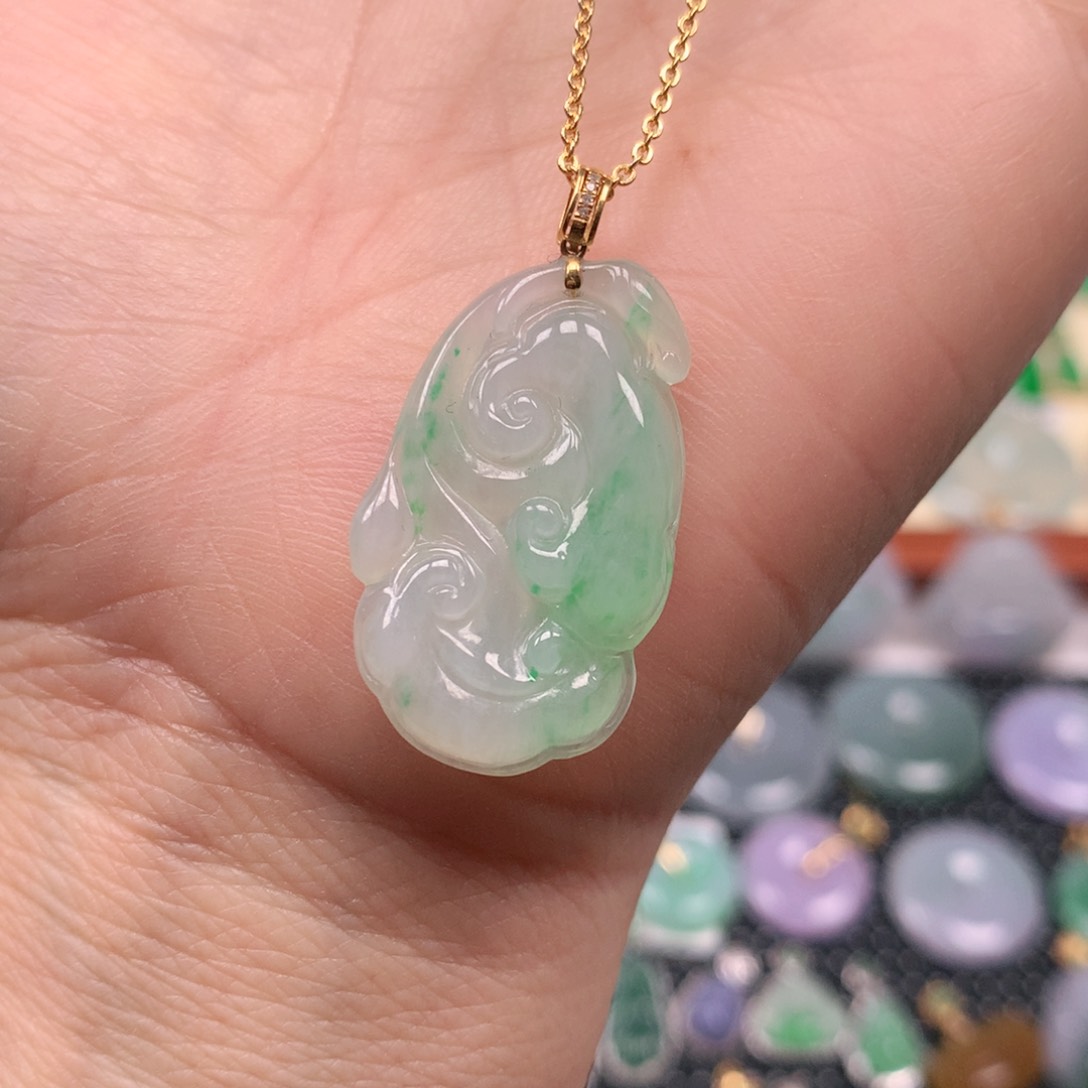 【闪购商品】翡翠吊坠(不含链)18K金镶嵌