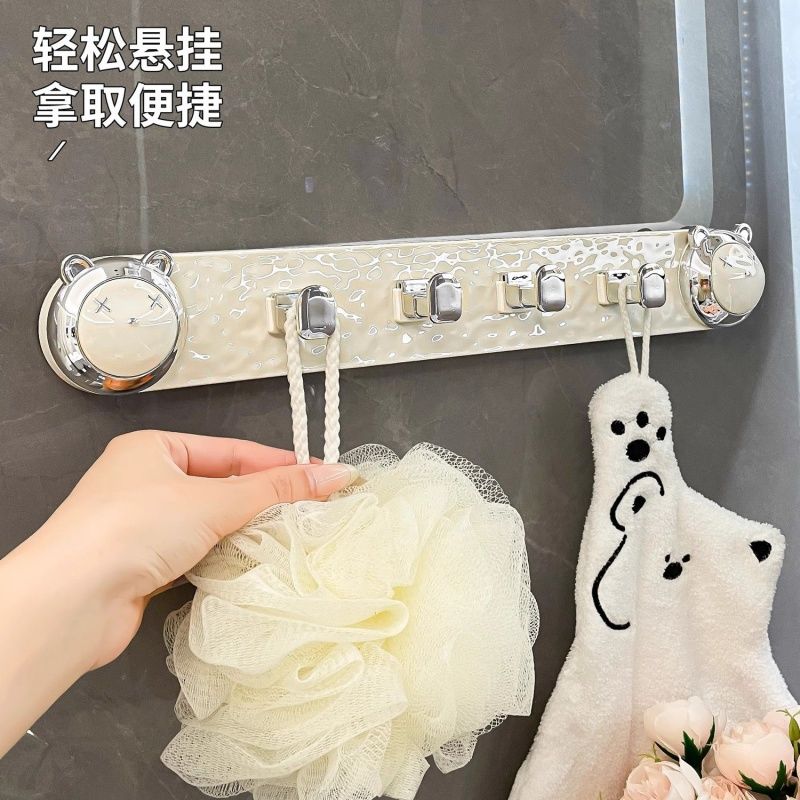 小熊卫生间吸盘式卧室厨房门后挂钩
