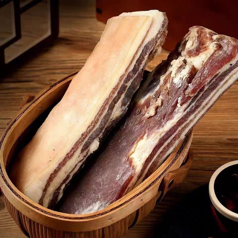 腌制肉湖北风干盐猪肉农户自晒