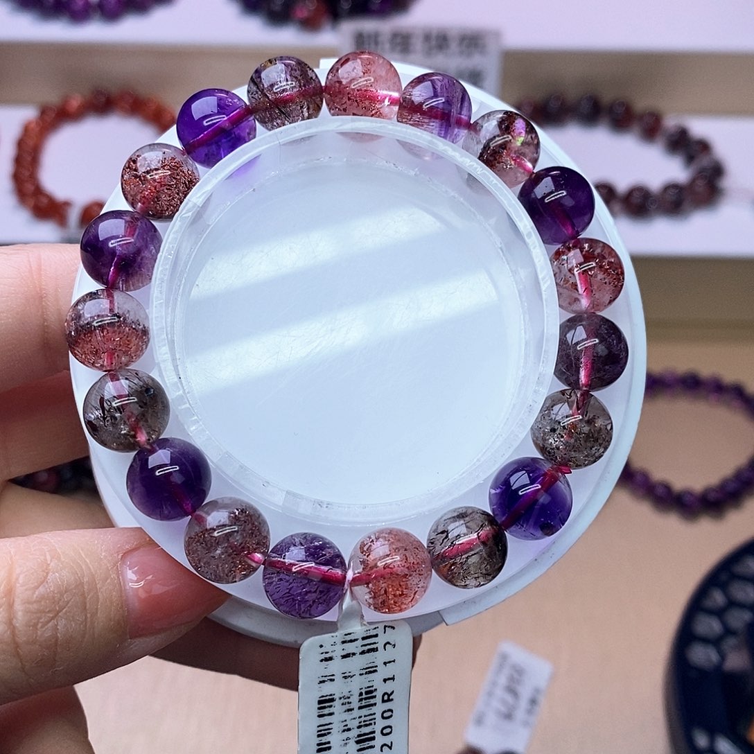 水晶手链未镶嵌黑加仑超七10+m