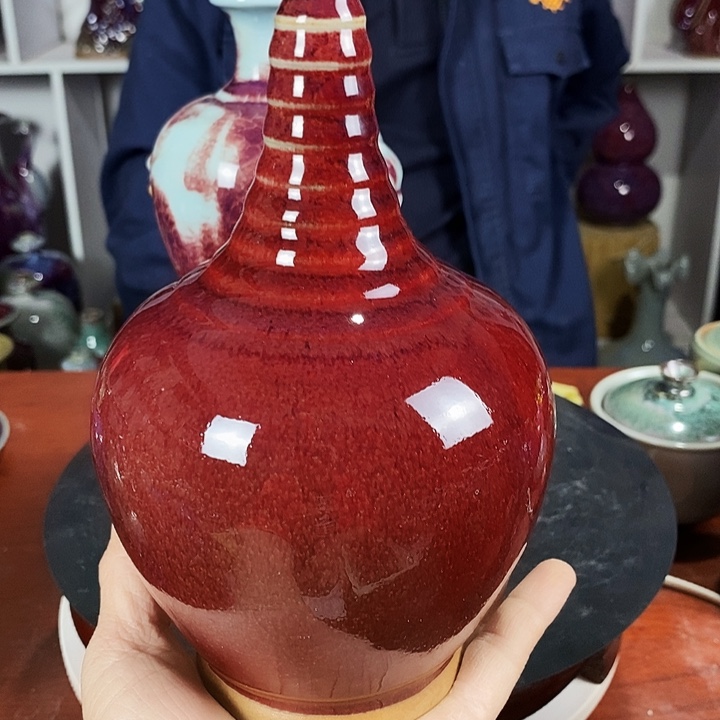 瓷片尚峰钧窑作品摆件