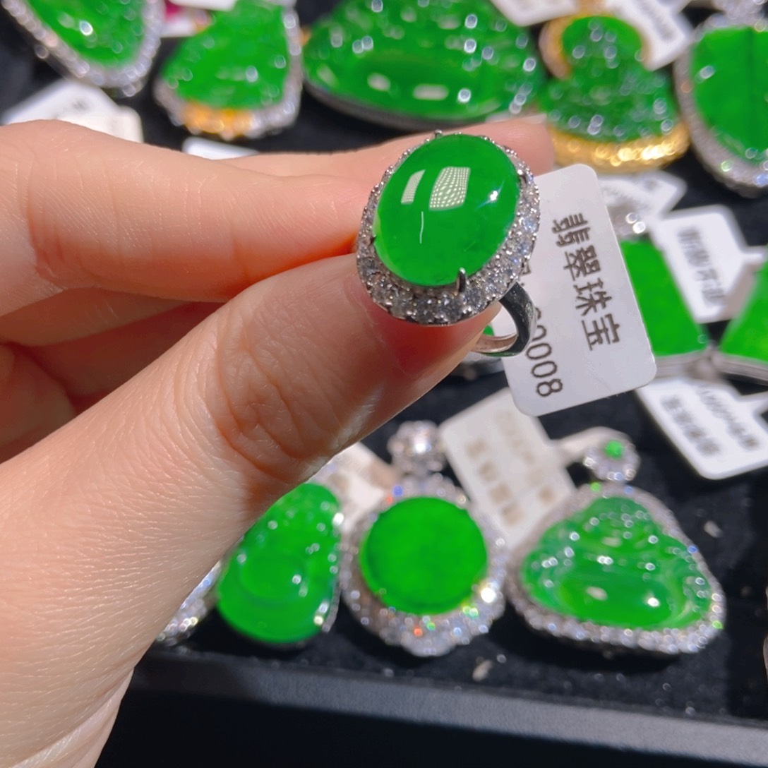 翡翠银S925镶嵌吊坠(不含链)