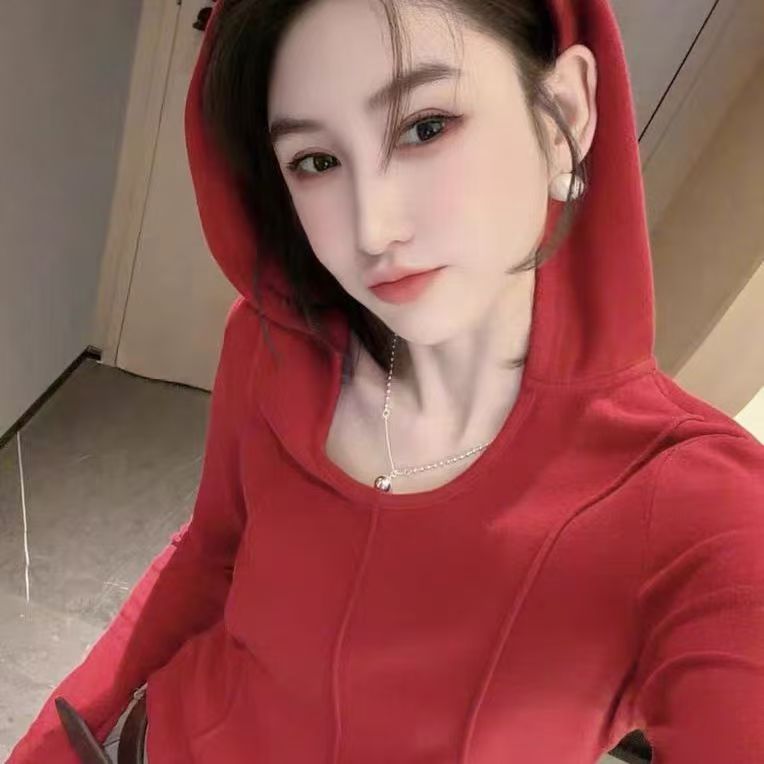 新款打底衫连帽设计长袖T恤女2025秋冬新款百搭上衣