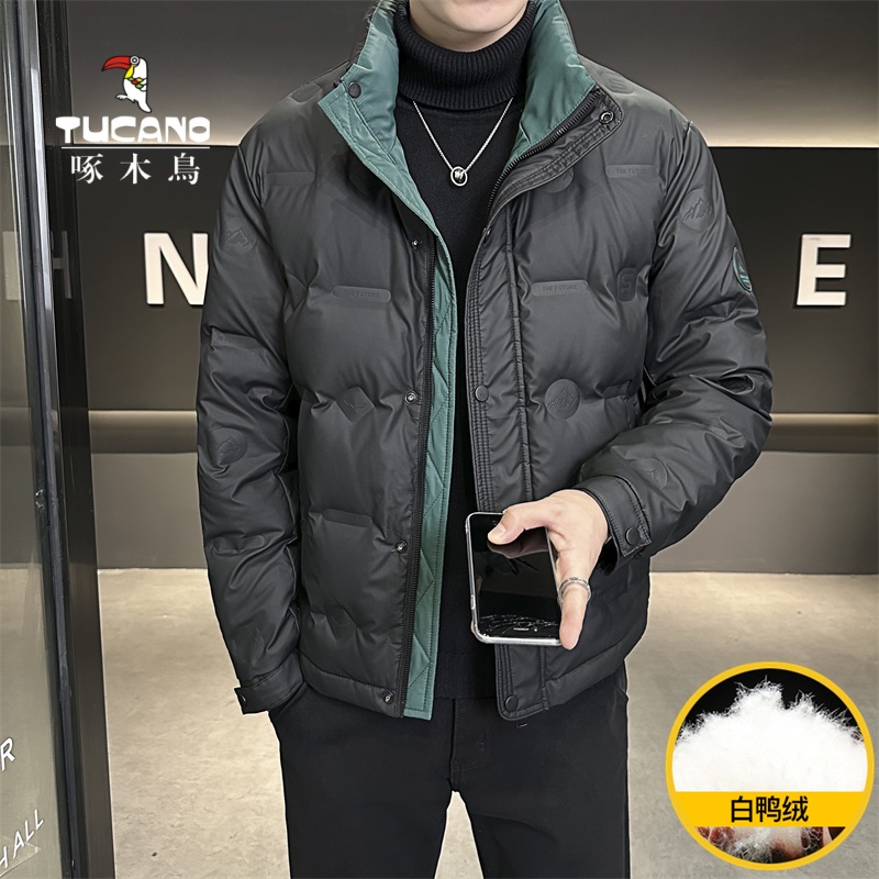 TUCANO/啄木鳥2025男士立领羽绒服青年加厚时尚百搭拼色韩版修身