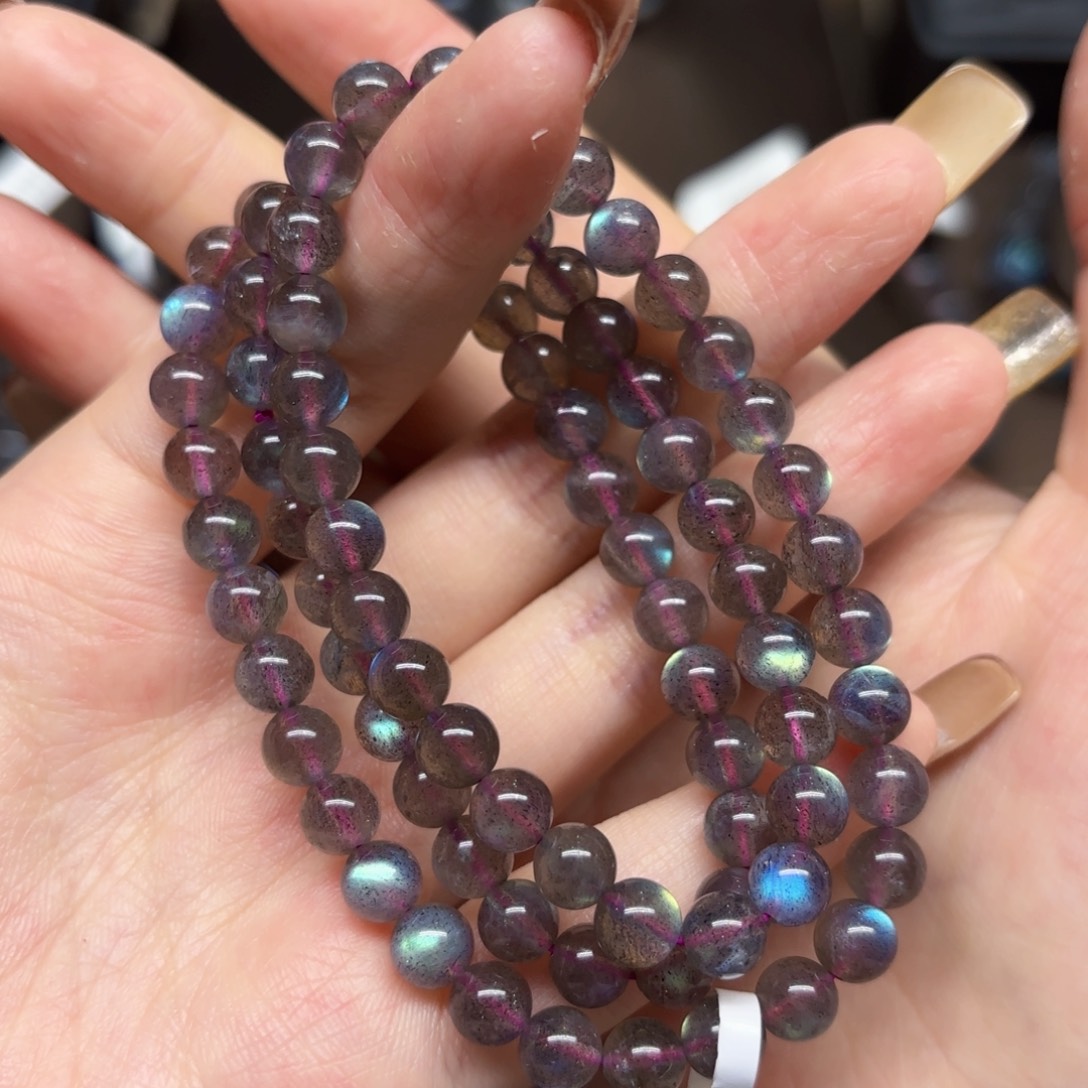 未镶嵌手链长石6.3mm左右