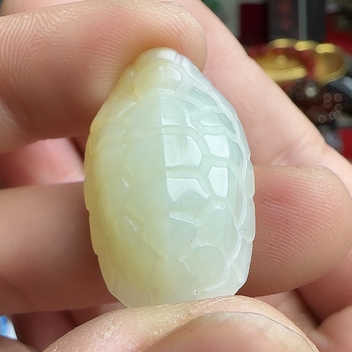 白玉菩提吊坠空*悟精品