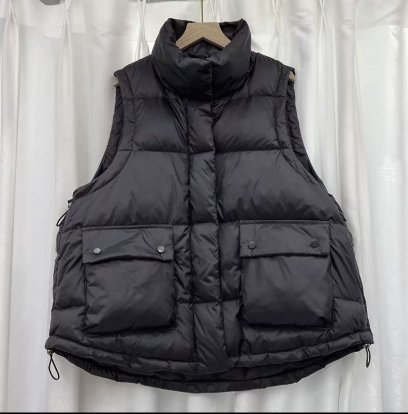 新款女装立领收腰羽绒马甲百搭显瘦外套