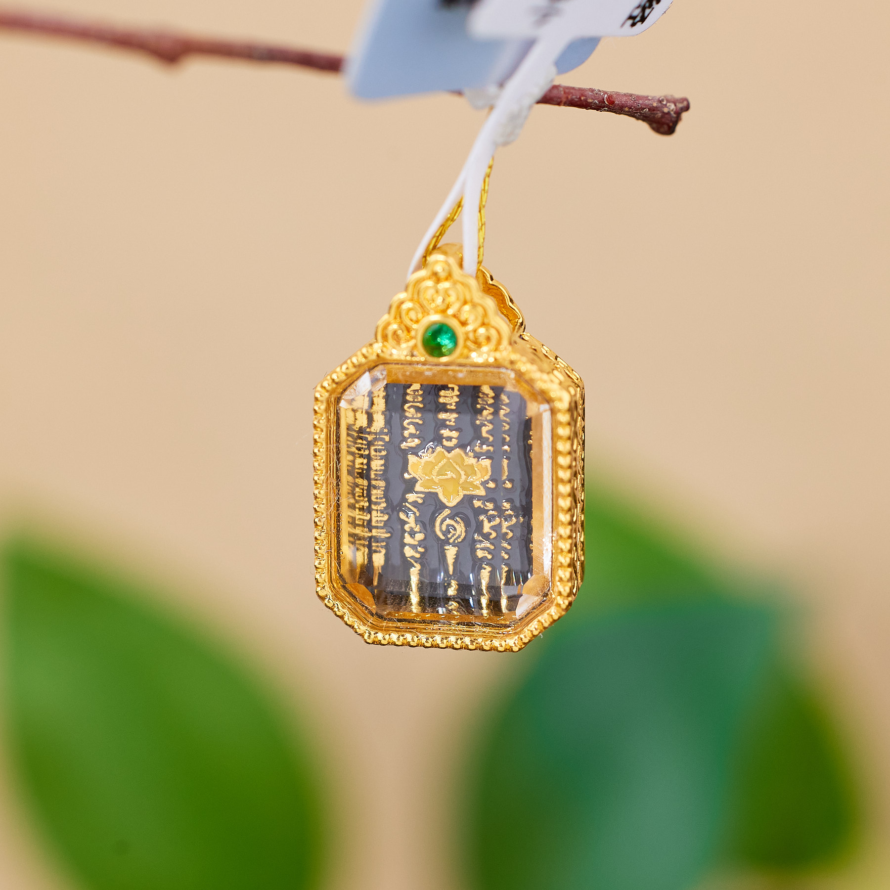 【玉峰珠宝丨安娜严选】五条经文水晶吊坠18K金【P6068】多样性发一