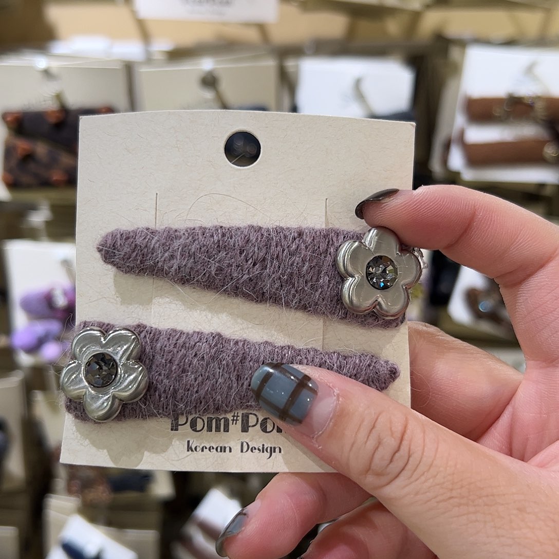 布艺非金属小花拜拜夹