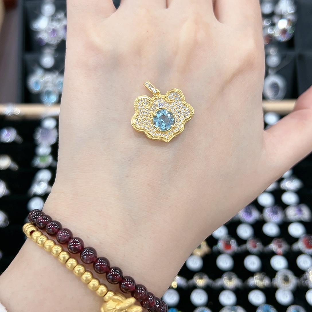 黄晶戒指银S925镶嵌戒指