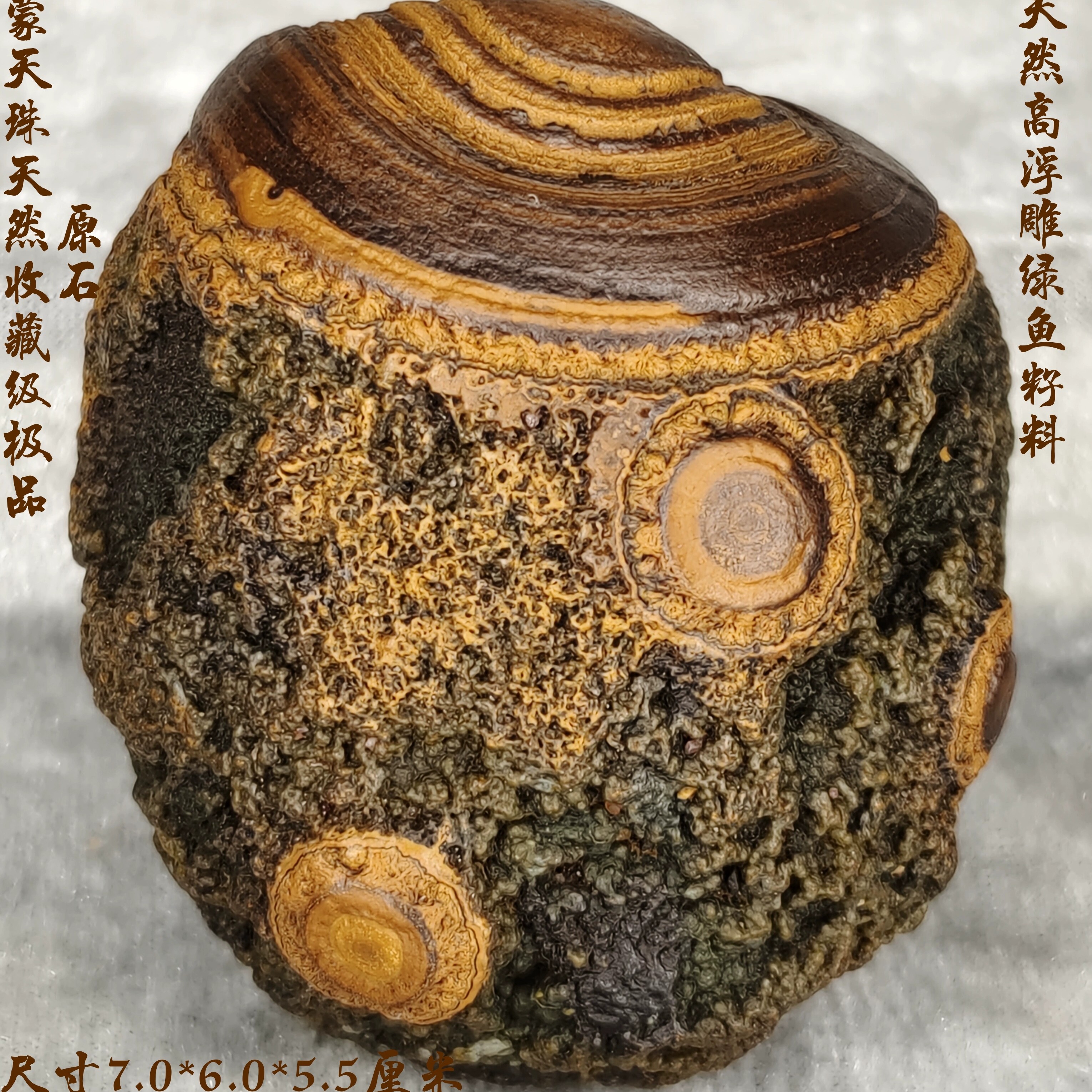 天然蒙天珠九眼石页岩天然天眼石钱币石