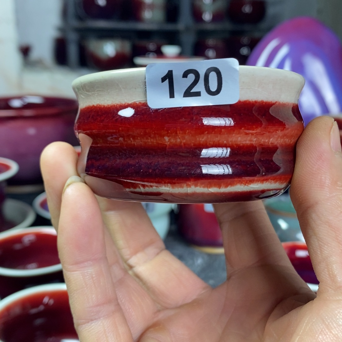 112手拉坯钧瓷主人杯原矿釉自然窑变